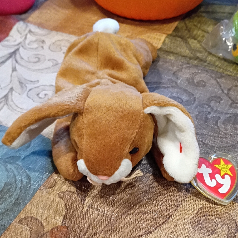 Ty Tan and White Bunny Plush Toy